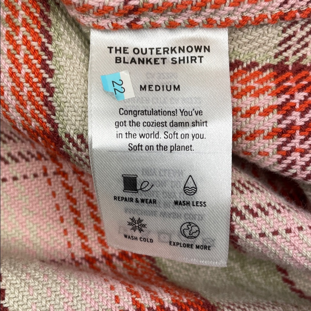 Outerknown Plaid Button Down Shirt in Red and Cream - Picture 9 of 12